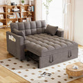 Hison Convertible Sleeper Sofa Bed 3 in 1 Pull Out Couch Bed with Adjustable Backrest Sectional Small Couches for Small Spaces Loveseat for Apartment Living Room (Dark Gray Velvet)