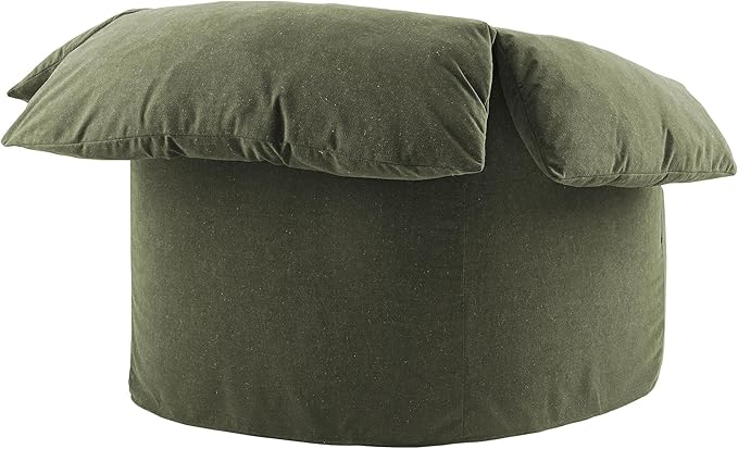 Modway Lark Oversized Accent Chair in Sage Fabric – Upholstered Modern Armchair with Down Blend Cushions – Slipcovered Chair for Living Room or Reading Nook