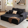 Oversized Double Chaise Lounges Indoor - 74.8 Upholstered Boneless Cloud Stupendous Oversized Chaise Lounge Couch Luxury Sofa Bed Deep Seat - Plush Corduroy Lounge Chair2 PiecesBlack