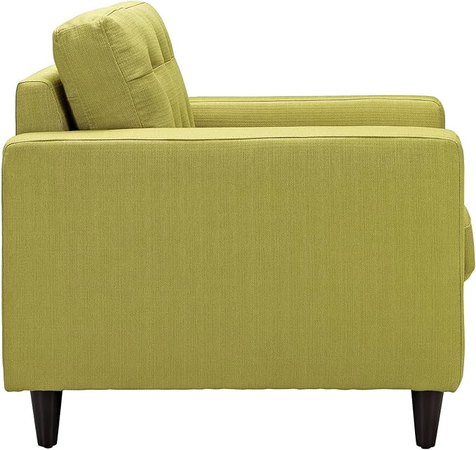 Modway EEI-1013-WHE Empress Mid-Century Modern Upholstered Fabric Armchair in Wheatgrass