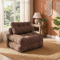 Folding Sofa Bed Convertible Sleeper Chair with Pillow Foldable Mattress with Back Support Portable Fold Out Chair Bed Comfy Floor Sofa Lounge for Living Room Bedroom Single (Coffee)