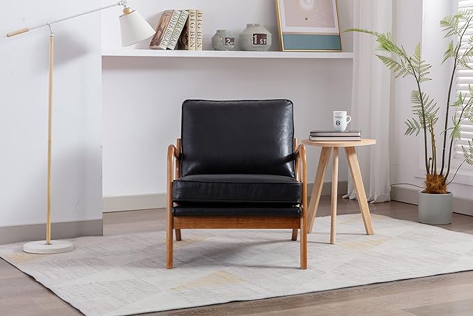 Wood Frame Armchair Modern Accent Chair Lounge Chair for Living Room