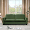 Modern Loveseat Sofa Couches for Living Room 83 Boneless Comfy Corduroy Sofa for Apartment Bedroom or Office Soft Upholstered Couch Compact Spaces Deep Seats Wood Frame Removable Cover Green