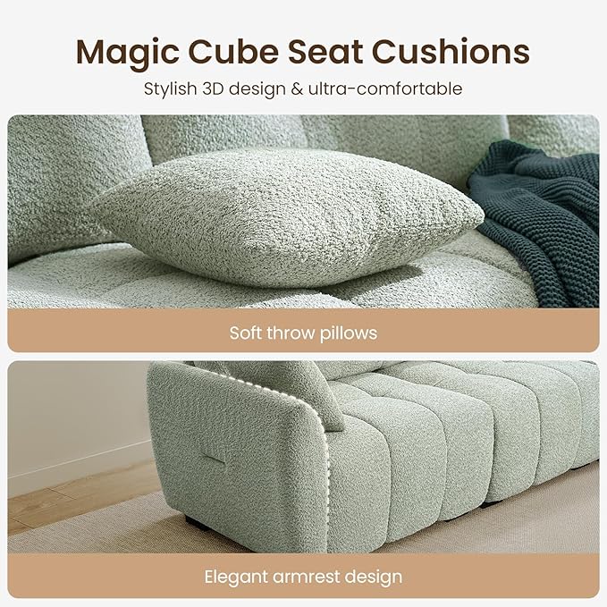 142 Oversized Modular Sectional Sofa Chenille U Shaped Couch with Pillows Modern Deep Seat Sofa with 2 Movable Ottoman 4 Seater Sectional Couches for Living Room Home Office