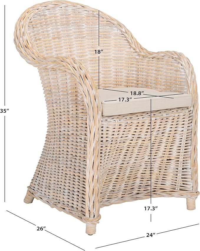SAFAVIEH Home Collection Callista Yellow Wicker Club Chair