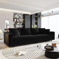 Cloud Couch Modular Sectional Sofa Fluffy 4 Seater Corduroy Cloud Sofa Couch 102.4'' Oversized Chaise Lounge Sleeper Sofas Deep Seat Sectional Couches for Living Room Black