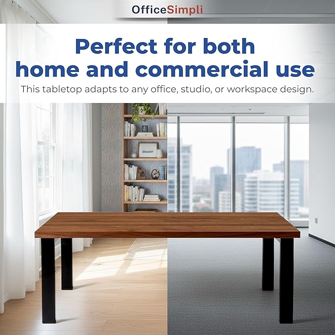 OfficeSimpli 60 x 30 Inch Desk Top Made in USA Replacement Table Top for Sit-to-Stand Adjustable Desk Frame Countertop Workbench for Home and Office (Desk Top only) - California Walnut Long Grain