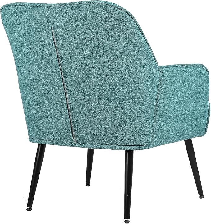 Modern Mid Century Chair Linen Sherpa Armchair for Living Room Bedroom Office Easy Assemble(Green) TW965