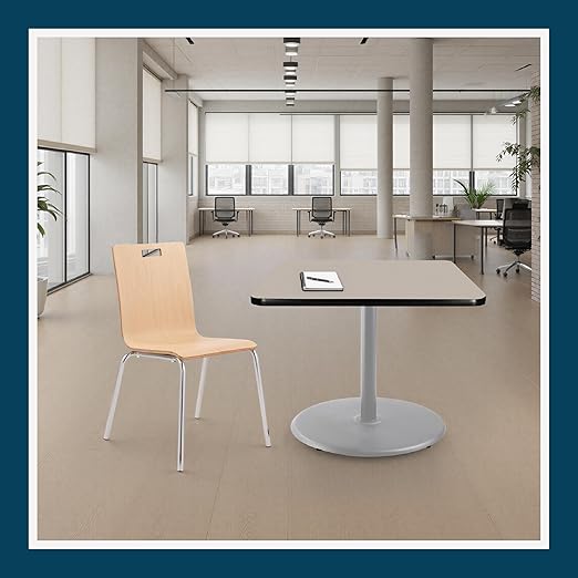 OEF Furnishings OEFCTG33636RDGY Premium Commercial-Grade Restaurant and Breakroom Cafe Table (Square 36 in Side 30 in Dining Height Round-Base Gray Frame Gray Nebula Laminate)