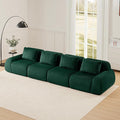 Cloud Sectional Couches for Living Room Boneless Couch Modular Sectional Sofa Modern Deep Seat Sofa with Pillows 4 Seater Comfy Floor Couch for Bedroom No Assembly RequiredGreen