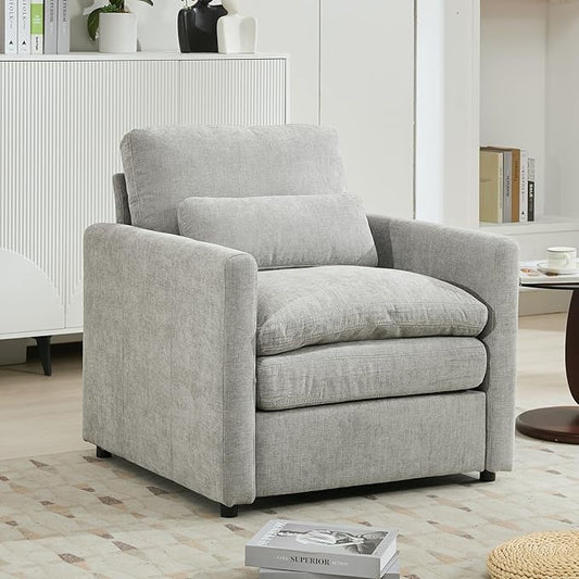 Harper &amp Bright Designs Chenille Fabric Upholstered Sofa Oversized Comfy Cloud Loveseat Sofa Couch Double Plush Cushion for Living Room