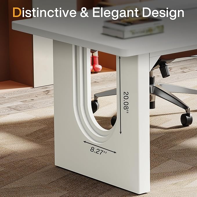 Tribesigns Modern Executive Desk 70.9 Large Office Computer Desk Conference Table Meeting Room Table Simple White Workstation Business Furniture for Home Office