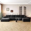 Eafurn Oversized Modular Sectional Sofa Couch with Movable OttomanPlush Corduroy Convertible U/L Shaped Boneless Couch with Left Facing ChaiseDeep Seat High-Density Foam Floor Sofa for Living Room
