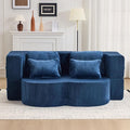 2-in-1 Folding Sofa Bed with Pillow No Assembly Futon Twin Size Sofa Bed Breathable Velvet Convertible Couch Bed for Living Room and Guest Room 78.7 Inch Blue