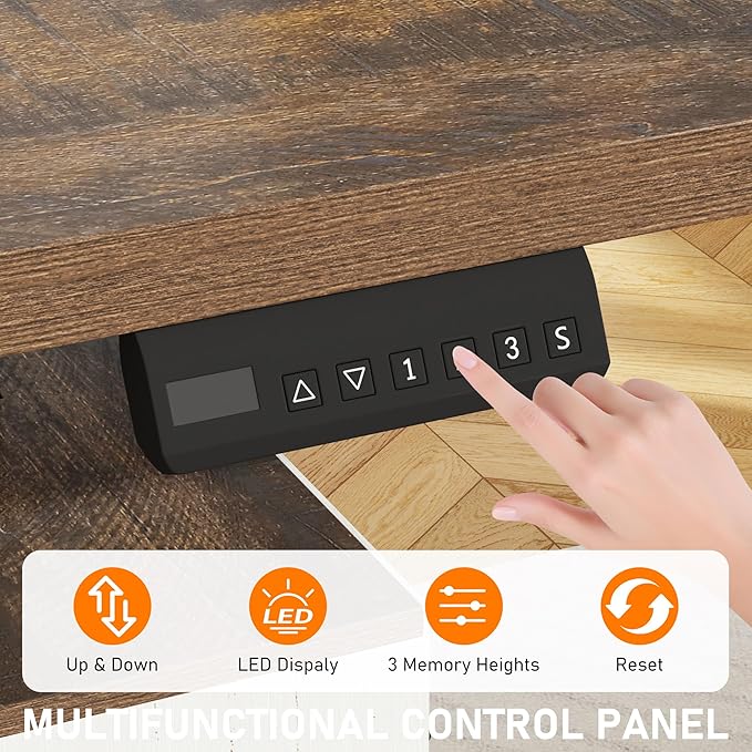 63 Farmhouse Electric Standing Desk Adjustable Height Sit Stand Corner Stand Desks L Shaped Standing Computer Desk with Power Outlets &amp Storage Drawers &amp Sliding Door for Home Office White