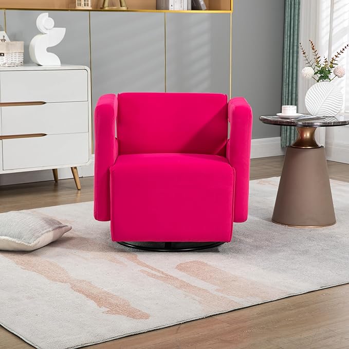 House Hold Upholstered Tufted Living Room Chair Textured Velvet Fabric Accent Chair with Metal Stand