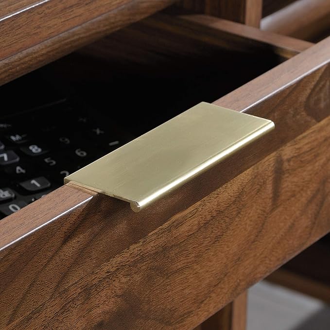 Sauder Clifford Place L-Desk L: 59.06 x W: 53.54 x H: 30.2 in Grand Walnut finish