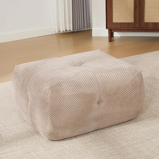 Folding Sofa Bed Convertible Floor Sleeper Chair Comfy Futon Floor Couch 2 in 1 Pull Out Single Boneless Sofa for Living Room Bedroom Removable Ottoman No AssembleTaupe