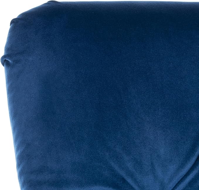 Safavieh Home Colin Navy Velvet and Espresso Tufted Club Chair