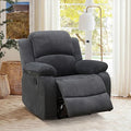 Manual Corduroy Recliner Chair Sofa for Living Room35 Ergonomic Reclining Chair with 10 Arm/Upholstered Seat/Metal FrameModern Single Couch for Rv Sofa/Home Theater/Office(Dark Grey)