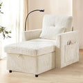 HOMEFUN Sleeper Chair Bed Lazy-Friendly Indoor Chaise Lounge with Storage Cell Phone Bracket Multifunctional Sofa for Bedroom Living Room Small Space Adults