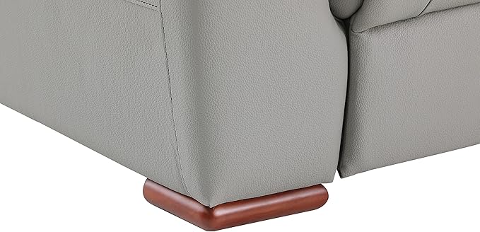 Blackjack Furniture Walker Leather Match Upholstered Reclining Living Room Chair Lava Gray