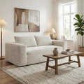 LIKIMIO 71 Boneless Loveseat Sofa in a BoxCorduroy Deep Seat Cloud Couch No Assembly Required Space-Saving Design for Compact Living Room Apartment Home Office Beige