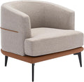 Modern Two-Tone Barrel Fabric Chair Upholstered Round Armchair for Living Room Bedroom Reading Room (Burnt Orange)