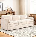 Esright 89'' Cloud Couches for Living Room 3 Seats Sectional Sofa Couch Chenille Modular Couch Sofa with Removable Pillows Oversized Modern Cozy for Studio Apartment Cream White