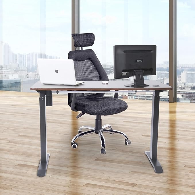 UNICOO Electric Height Adjustable Standing Desk Electric Standing Workstation Sit Stand Table Home Office Compter DeskGaming Table Whole-Piece Desktop 48 * 24 in (KT1001-MB)