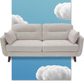 Serta Sierra Living Room Modern Design Microfiber Upholstered Couch Ideal for Smaller Spaces 73 Sofa Ivory