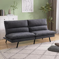 Memory Foam Futon Sofa BedLinen Fabric Futon CouchConvertible Armless FutonsSmall Splitback Loveseat Sleeper Sofa Bed for Living RoomOfficeApartmentPure Black