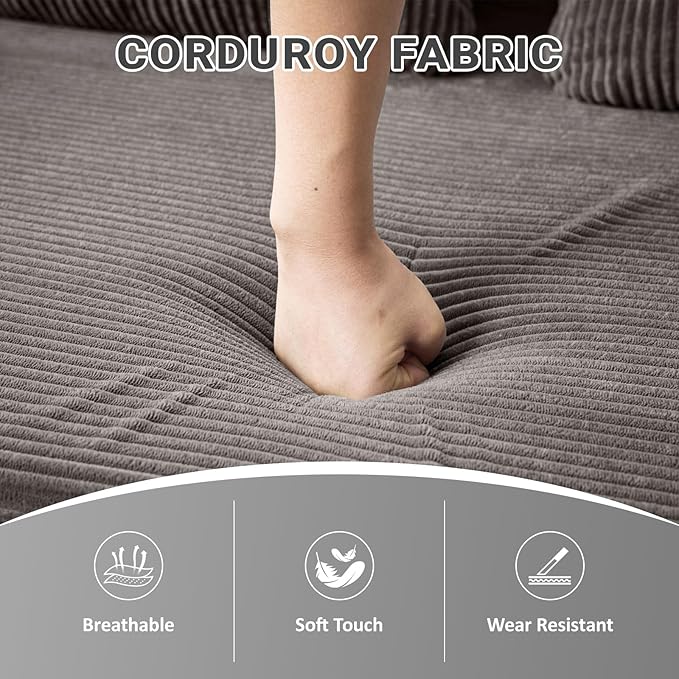 79 Convertible Sofa Bed 5-in-1Boneless Couch for Living Room with 2 Pillows Corduroy Folding Sleeper Sofa Bed Boneless Cloud Loveseat Futon Sofa Bed for Living Room Bedroom LoungeDark Gray
