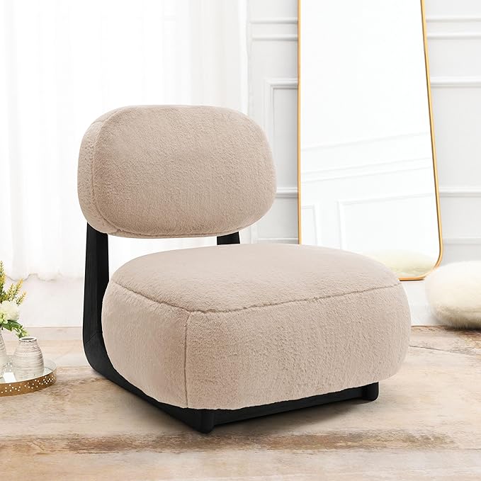 Coaster Home Furnishings - Duffie - Upholstered Armless Accent Chair with Oval Back Thick Seat Cushion and Horizontal Support - Living Room - Camel - 903097