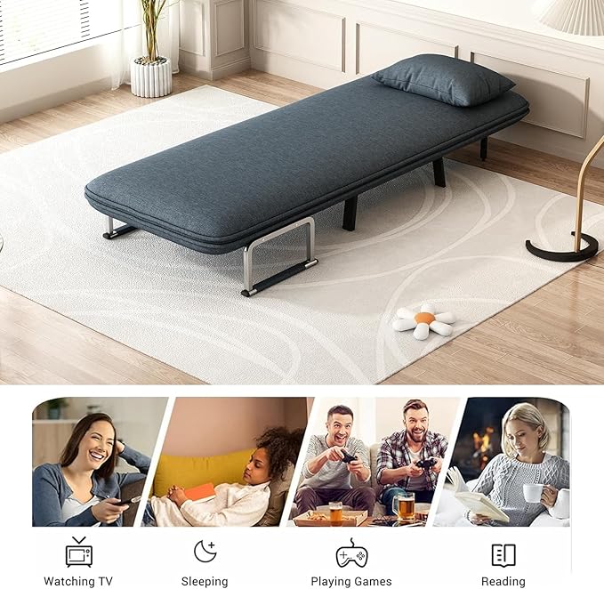 Convertible Sleeper Sofa 31.5″ Tri-Folding Queen Sofa Bed with Adjustable Backrest Velvet Comfy Loveseat Sleeper Sleeper Sofa Bed for Adults Modern Futon Sofa Bed for Bedroom Living Room (31.5in)