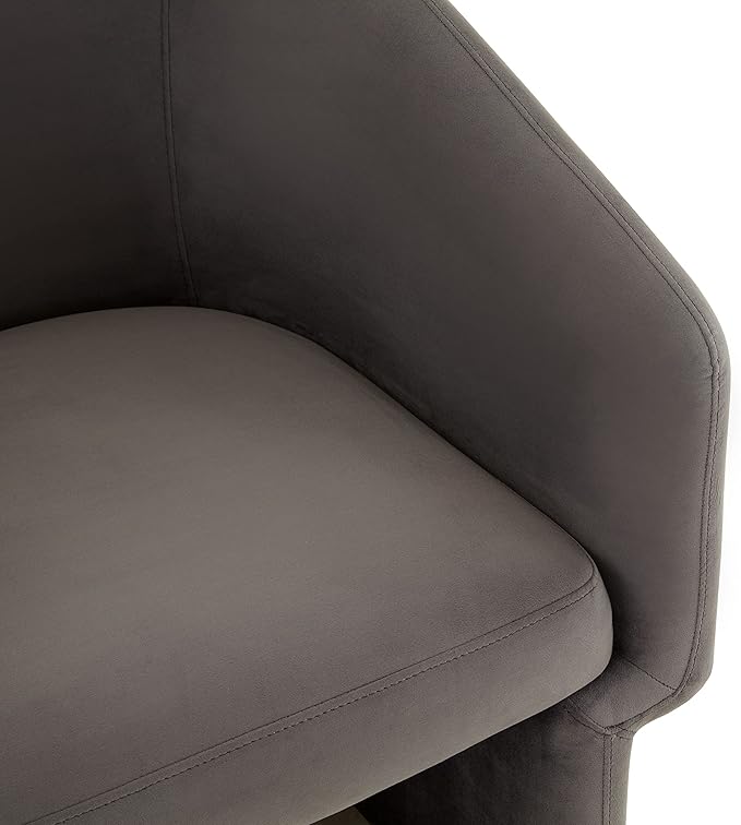 SAFAVIEH Couture Collection Susie Dark Grey Velvet Barrel Back Accent Chair (Fully Assembled)