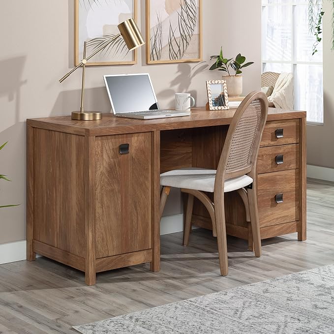 Sauder Cannery Bridge Commercial Office Desk Sindoori Mango Finish