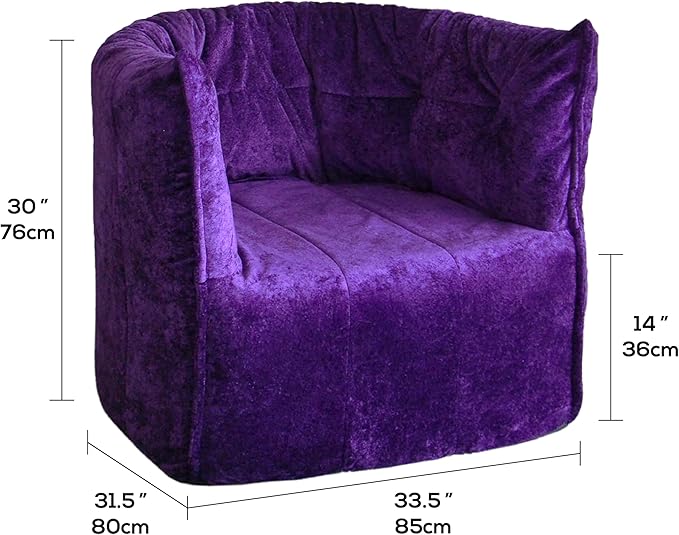 N&ampV Mid Century Brigantin Deep Relaxation Sofa Soft Premium Chenille for Living Room Bedroom and Office (Royal Purple Single)