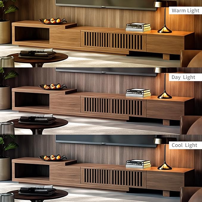 Adjustable Length 78-103 TV Stand with 2 Doors and 2 Drawers Entertainment Center with Storage for Living Room Bedroom Mid Century Modern TV Console Media Console Television Stand Walnut