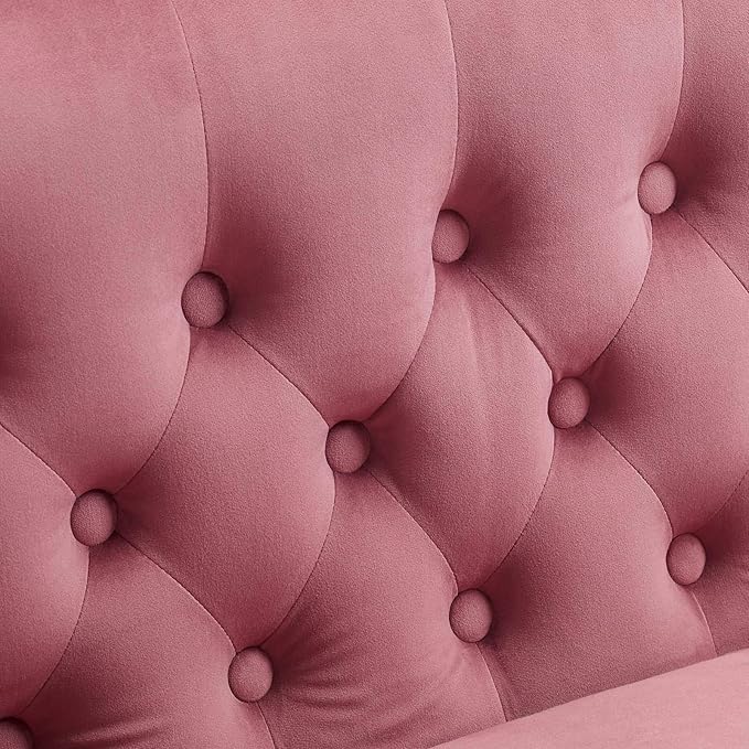 Modway Prospect Channel Tufted Performance Velvet Modern Loveseat Dusty Rose
