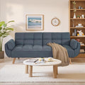 Convertible Futon Sofa Bed Sleeper Sofa Bed with Adjustable Backrests Linen Loveseat Sofa Small Couches for Small Spaces Living Room Bedroom (Dark Gray)