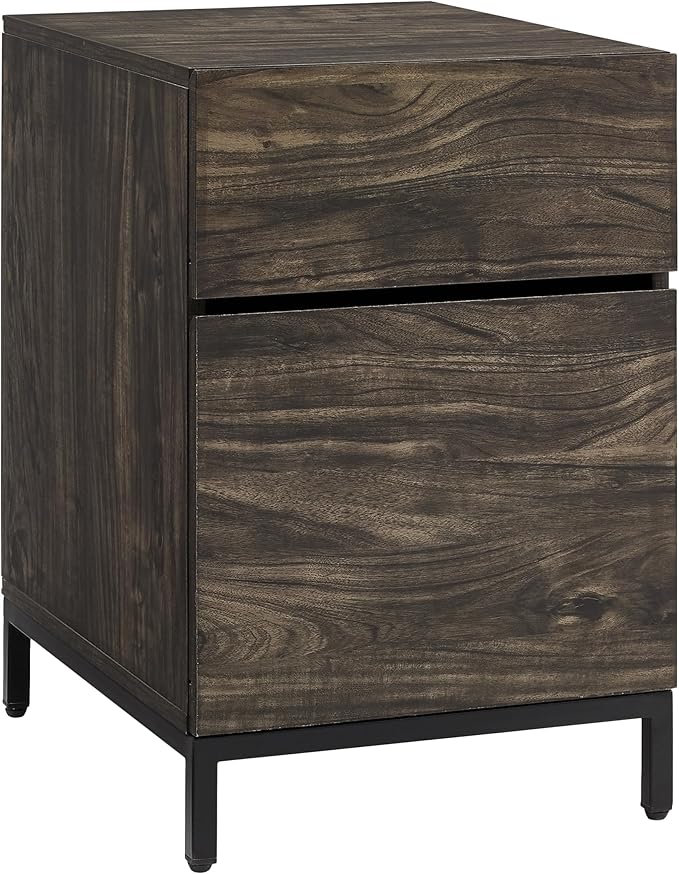 Crosley Furniture Jacobsen File Cabinet for Home Office Organization and Filing Storage Brown