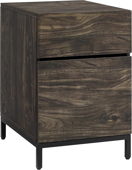 Crosley Furniture Jacobsen File Cabinet for Home Office Organization and Filing Storage Brown