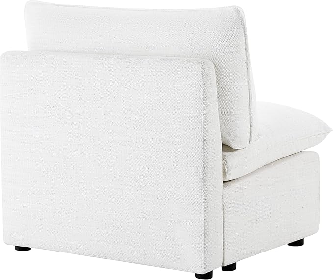 CHITA Modern Down Filled Upholstered Middle Armless Sofa for Sectional Modular Couch Cream