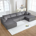 Modular Sectional Sofa146 U-Shaped Boneless Sofa for Living RoomOversized 4-Seater Deep Seat Cloud CouchesCorduroy Upholstered Corner Sofa CouchNo Assembly RequiredDarkgrey