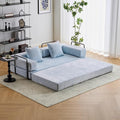 Folding Sofa Bed Modular Sectional Cloud Couch Convertible Sleeper Sofa Bed with Pillow Back Support Armrest for Living Room Bedroom Lounge No Assembly Required Chenille(Light Blue)