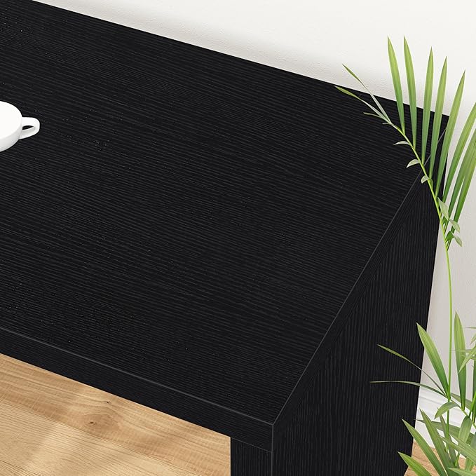 HSH Black L Shaped Computer Desk Corner Desk with Storage Cabinet Shelves Reversible Industrial Wood Executive Workstation L-Shaped Home Office Table for Work Study Writing Gaming 55 Inch