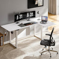 ONBRILL L Shaped Standing Desk 71x43 Inches Electric L Stand Up Desk with 4 Legs Dual Motor and Memory Controller Adjustable Height from 28-46 Inches for Home and Computer Workstation White