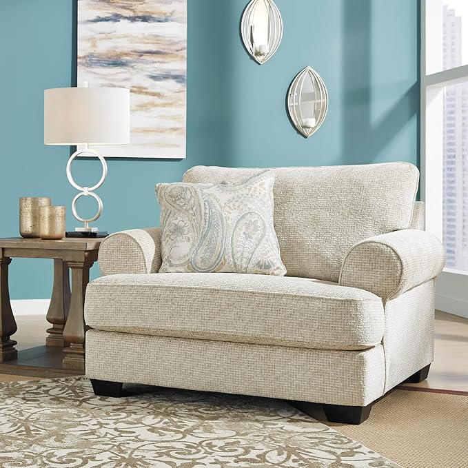 Signature Design by Ashley Monaghan Classic Upholstered Oversized Chair with Reversible Cushion Beige