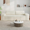 71 Loveseat Sofa Boneless Loveseats for Living Room No Assembly Required Corduroy Love Seat for Small Spaces Bedroom Apartment Office White